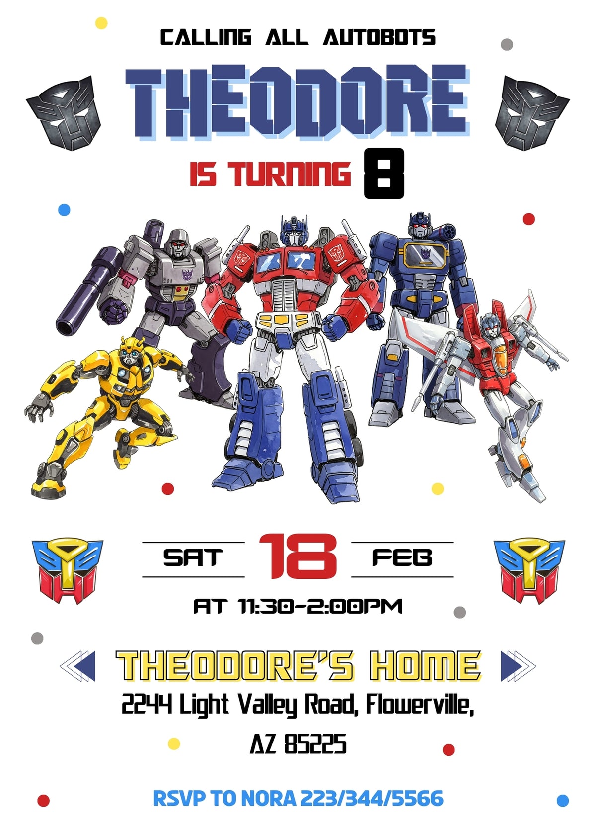 Transformers Rescue Bots customizable invitation template | Share or Print | boy | CH657