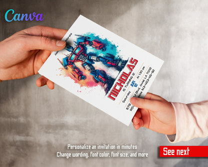 Transformers Rescue Bots customizable invitation template | Share or Print | boy | VV772