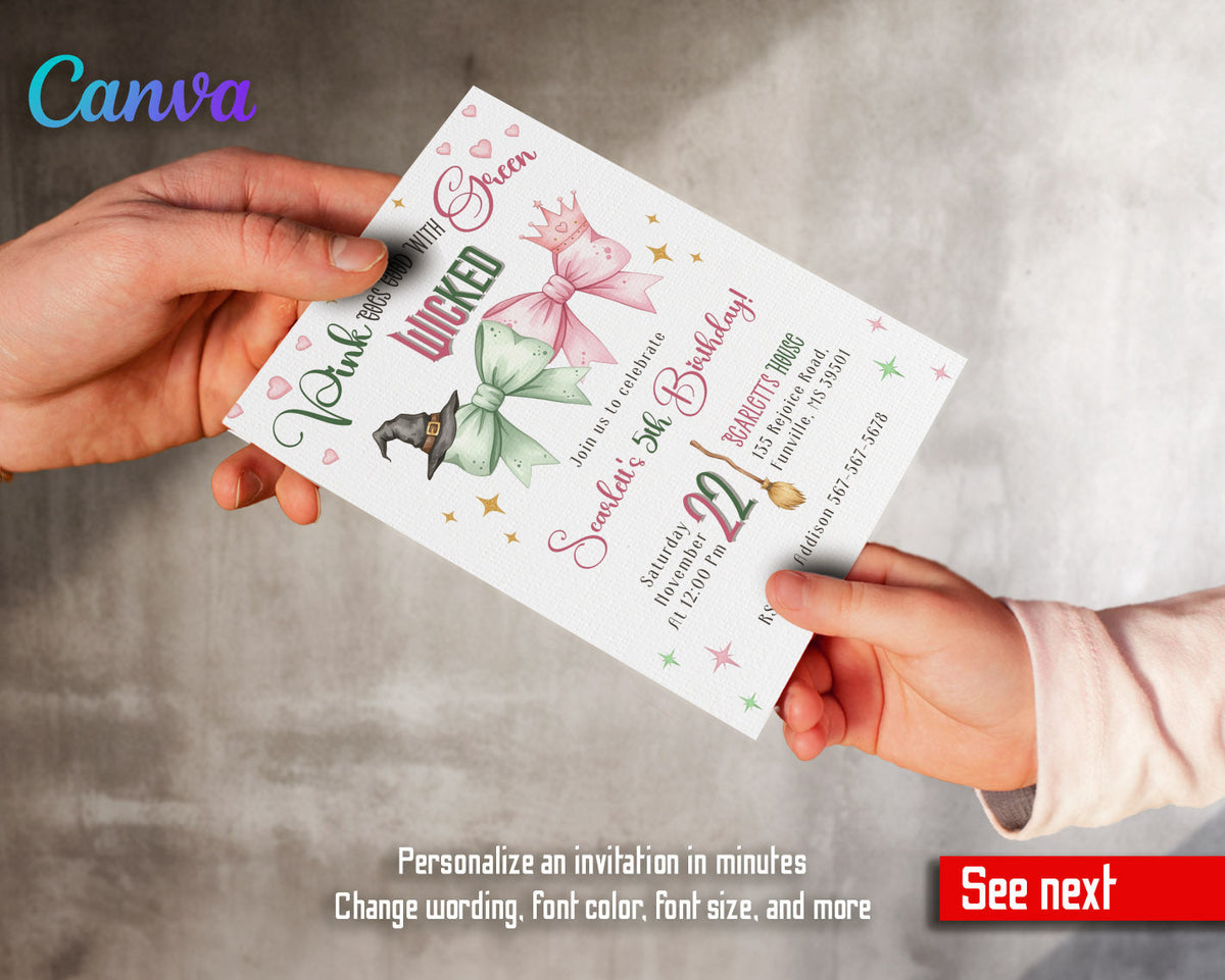 Wicked Musical Movie customizable invitation template | Share or Print |  | CH662