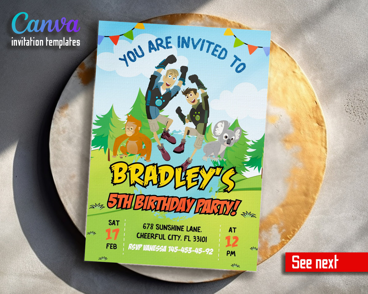 Wild Kratts Creature Hero customizable invitation template | Share or Print |  | SD963