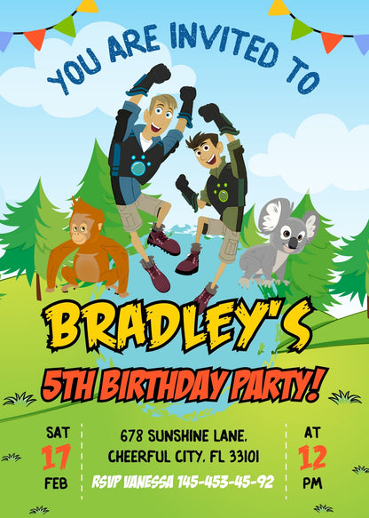 Wild Kratts Creature Hero customizable invitation template | Share or Print |  | SD963