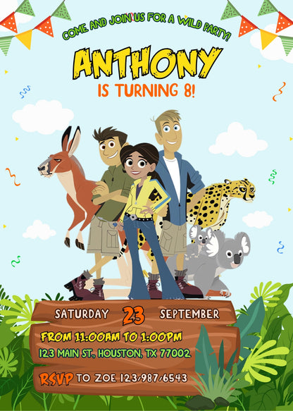 Wild Kratts Creature Hero customizable invitation template | Share or Print |  | SI404
