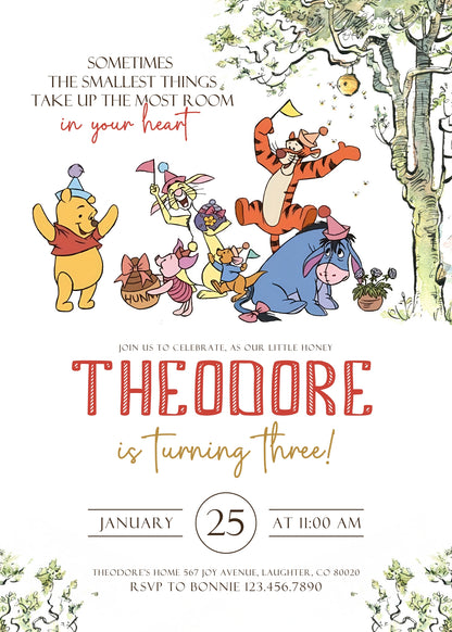Winnie the Pooh customizable invitation template | Share or Print |  | MQ961