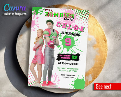 Zombies 3 Halloween customizable invitation template | Share or Print |  | VN895