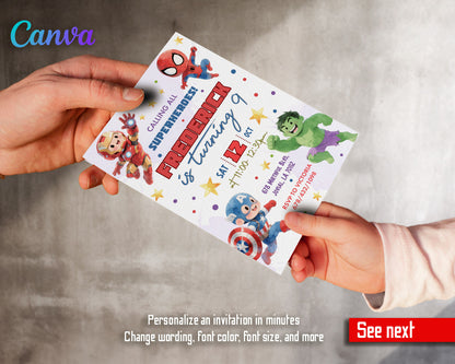 Avengers Marvel Superhero customizable invitation template | Share or Print | boy | BA481