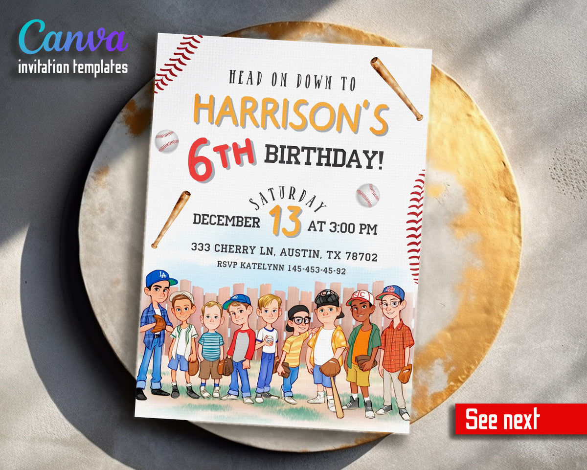 Baseball MLB Sport customizable invitation template | Share or Print | PG727