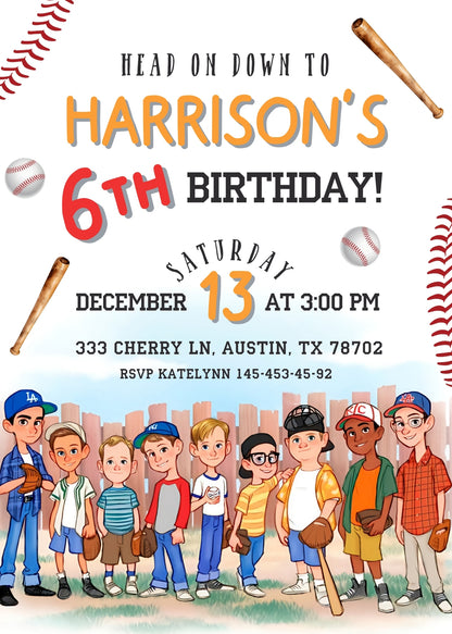 Baseball MLB Sport customizable invitation template | Share or Print | PG727