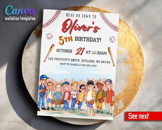 Baseball MLB Sport customizable invitation template | Share or Print | RH374