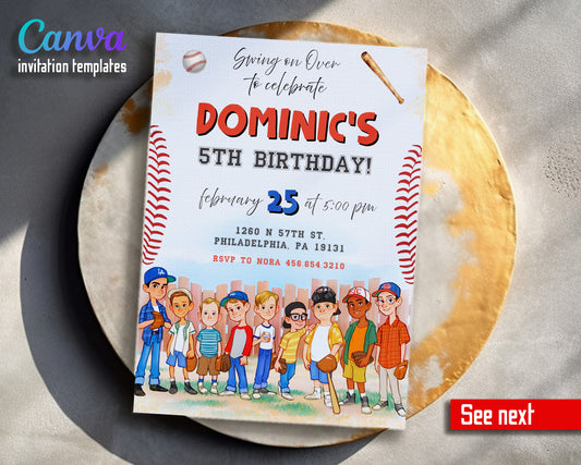 Baseball MLB Sport customizable invitation template | Share or Print | WI584