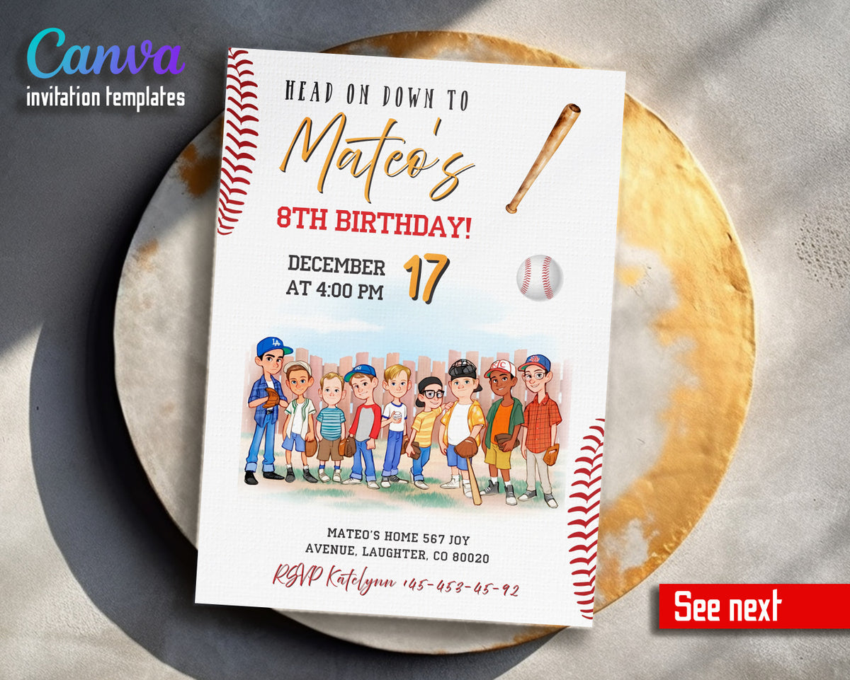 Baseball MLB Sport customizable invitation template | Share or Print | BT522