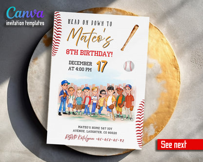 Baseball MLB Sport customizable invitation template | Share or Print | BT522