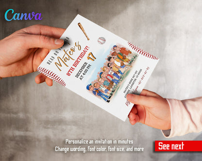 Baseball MLB Sport customizable invitation template | Share or Print | BT522