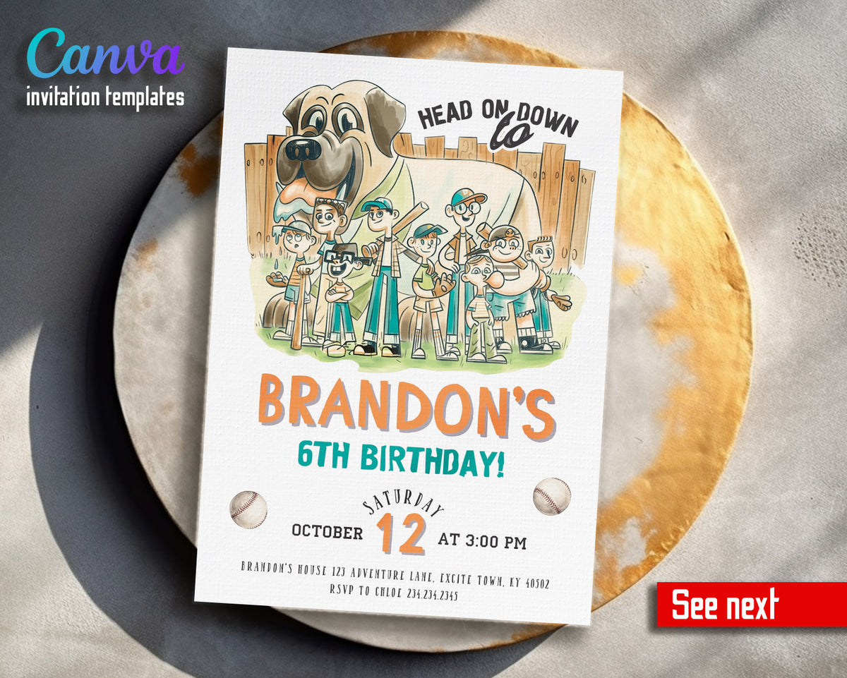 Baseball MLB Sport customizable invitation template | Share or Print | DT499