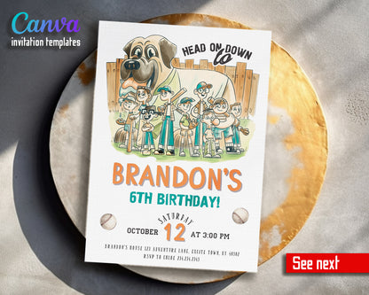 Baseball MLB Sport customizable invitation template | Share or Print | DT499