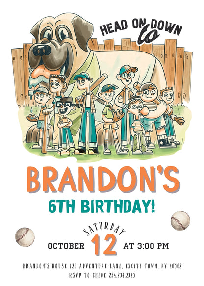 Baseball MLB Sport customizable invitation template | Share or Print | DT499