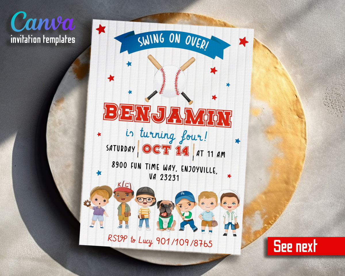 Baseball MLB Sport customizable invitation template | Share or Print | AY568