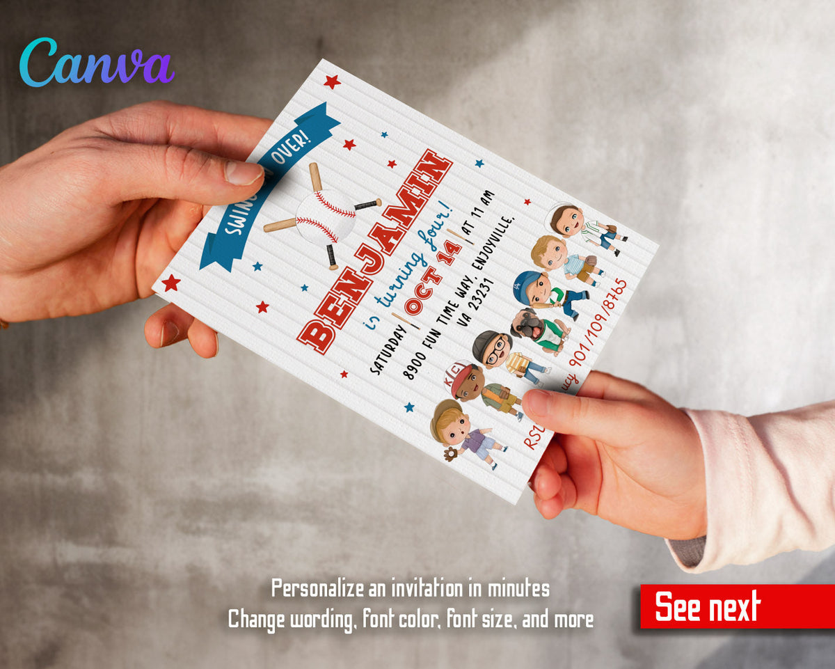 Baseball MLB Sport customizable invitation template | Share or Print | AY568