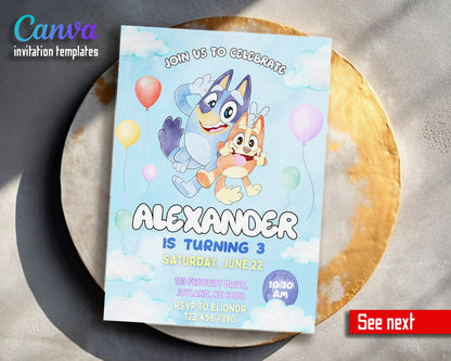 Bluey Bingo customizable invitation template | Share or Print | HX989