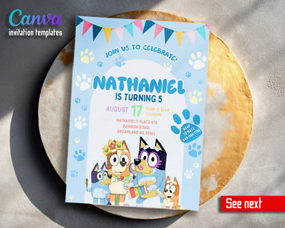 Bluey Bingo customizable invitation template | Share or Print | FT195