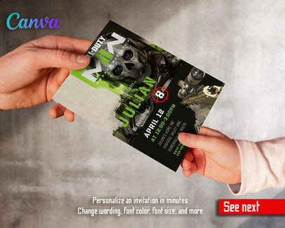 Call of Duty Gamer customizable invitation template | Share or Print | boy | OT687