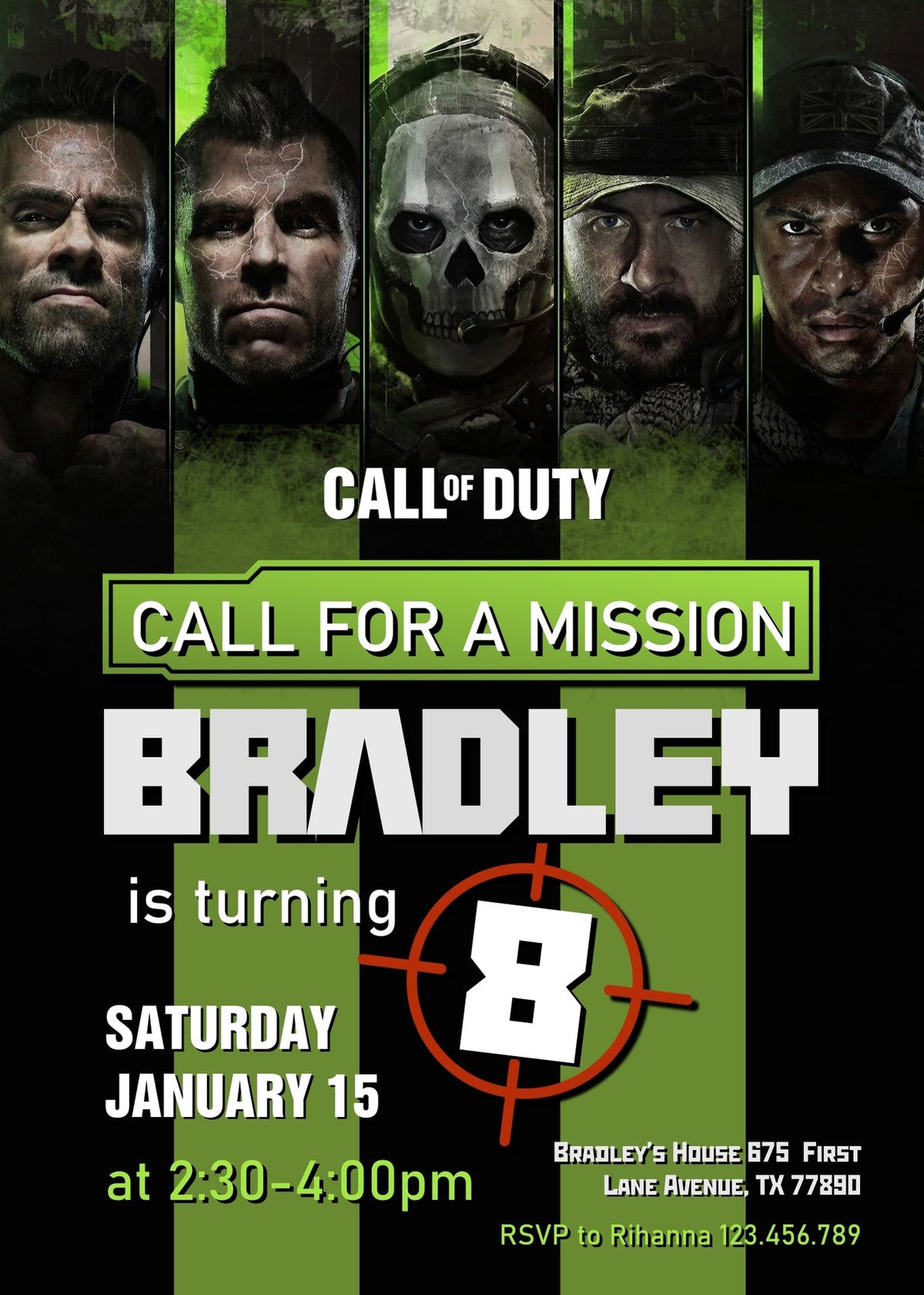 Call of Duty Gamer customizable invitation template | Share or Print | boy | GQ942