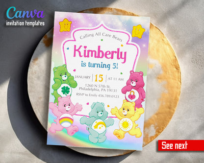 Care Bears customizable invitation template | Share or Print | RM909