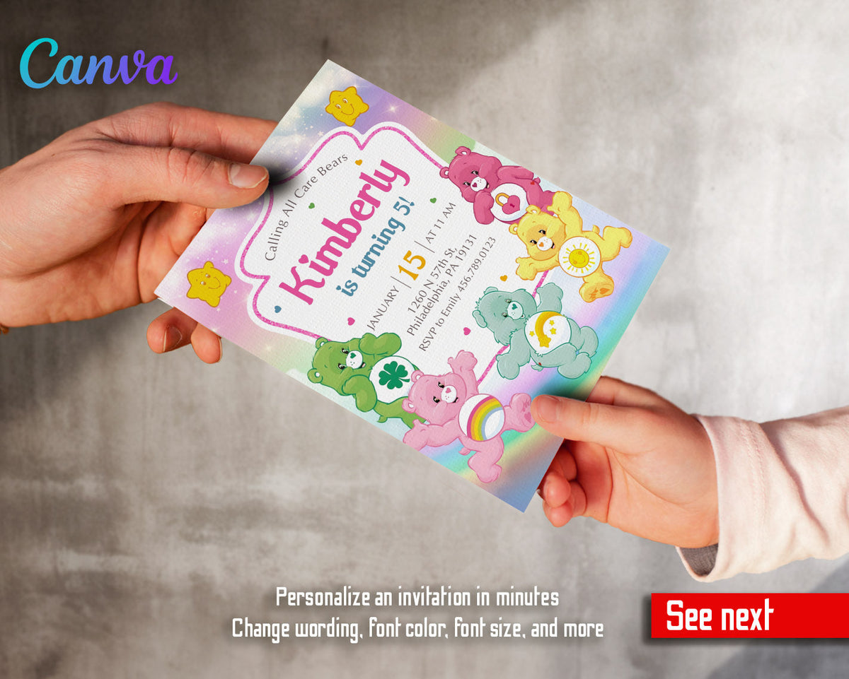 Care Bears customizable invitation template | Share or Print | RM909