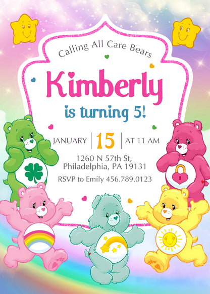 Care Bears customizable invitation template | Share or Print | RM909