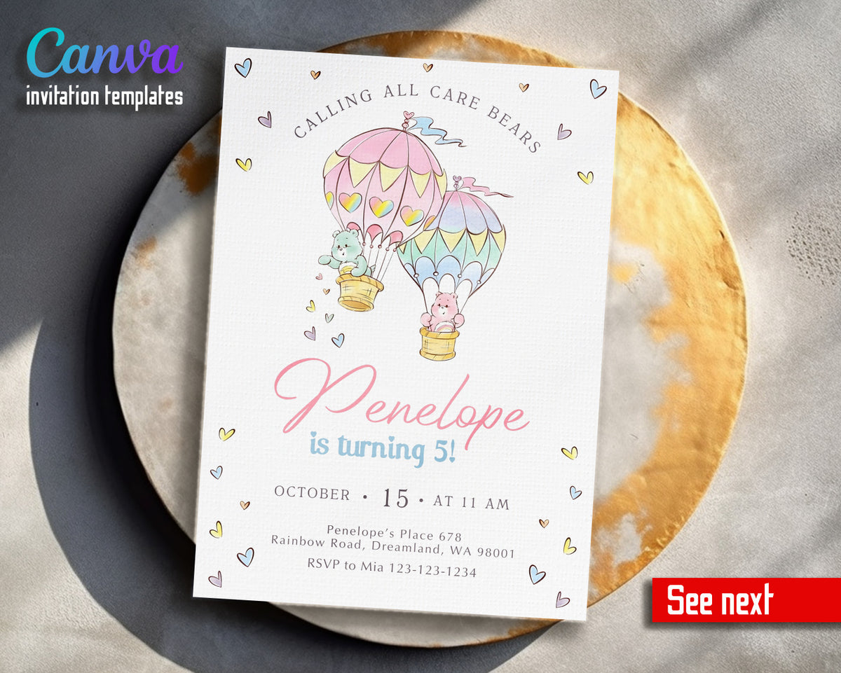 Care Bears customizable invitation template | Share or Print | OG876