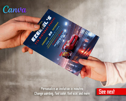Cars Lightning McQueen customizable invitation template | Share or Print | boy | EV310