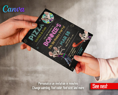 Chuck E. Cheese customizable invitation template | Share or Print | AF841