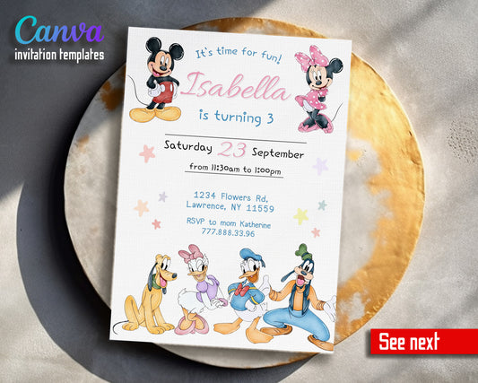 Clubhouse Mickey Mouse customizable invitation template | Share or Print | RU491