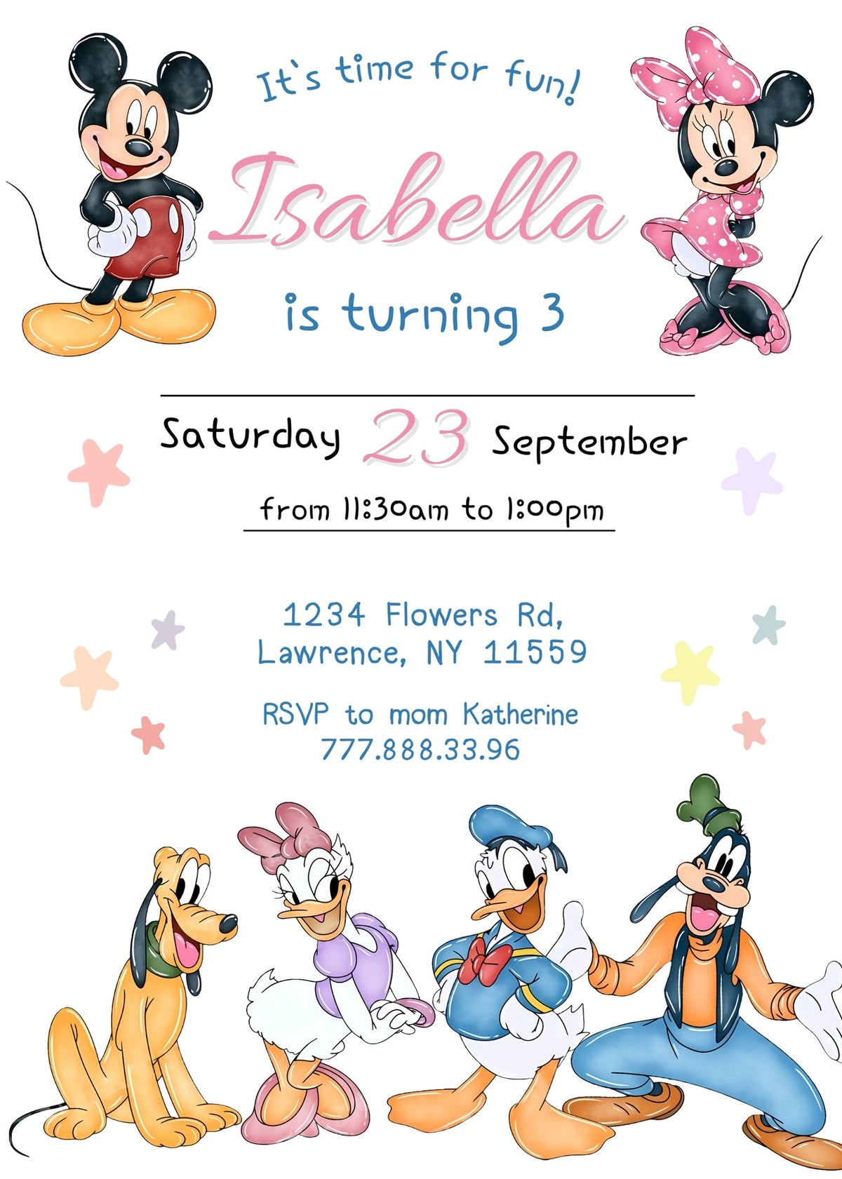Clubhouse Mickey Mouse customizable invitation template | Share or Print | RU491