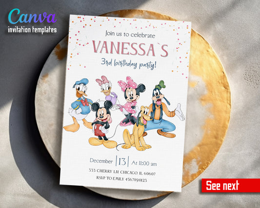 Clubhouse Mickey Mouse customizable invitation template | Share or Print | WV373