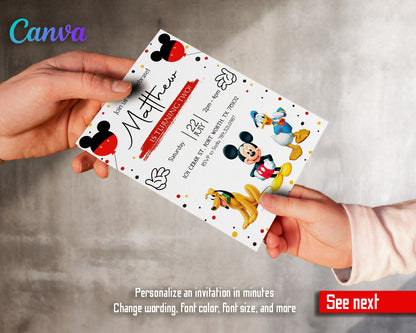 Clubhouse Mickey Mouse customizable invitation template | Share or Print | BA534