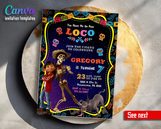Coco Día Muertos Halloween customizable invitation template | Share or Print | BM331