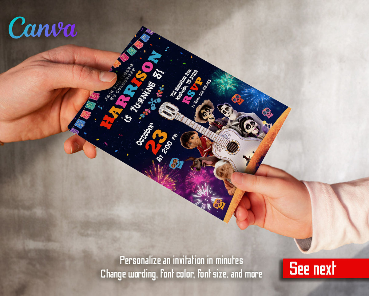 Coco Día Muertos Halloween customizable invitation template | Share or Print | OP508