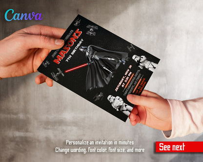 Star Wars Darth Vader customizable invitation template | Share or Print | boy | YC745