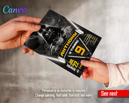 Star Wars Darth Vader customizable invitation template | Share or Print | boy | PT101