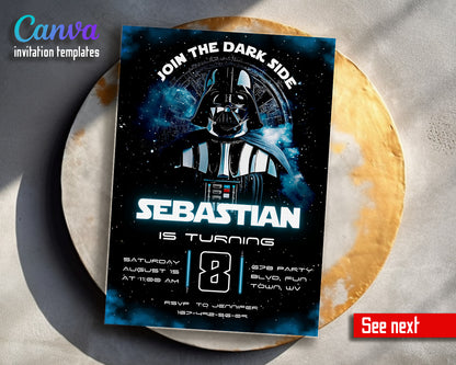 Star Wars Darth Vader customizable invitation template | Share or Print | boy | XU936