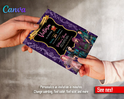 Descendants Disney customizable invitation template | Share or Print | RC952