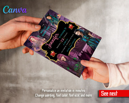 Descendants Disney customizable invitation template | Share or Print | LV782