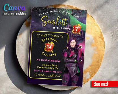 Descendants Disney customizable invitation template | Share or Print | WT126