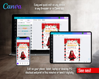 Descendants The Rise of Red Disney customizable invitation template | Share or Print | ZL308