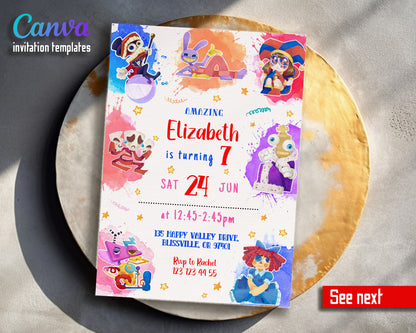 The Amazing Digital Circus customizable invitation template | Share or Print | UK755