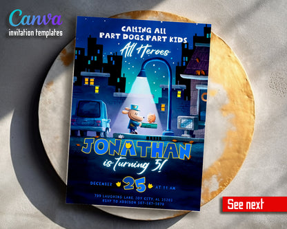 Dog Man Movie customizable invitation template | Share or Print | IQ397