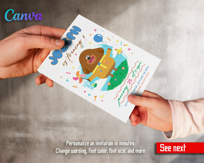 Hey Duggee customizable invitation template | Share or Print | YP413