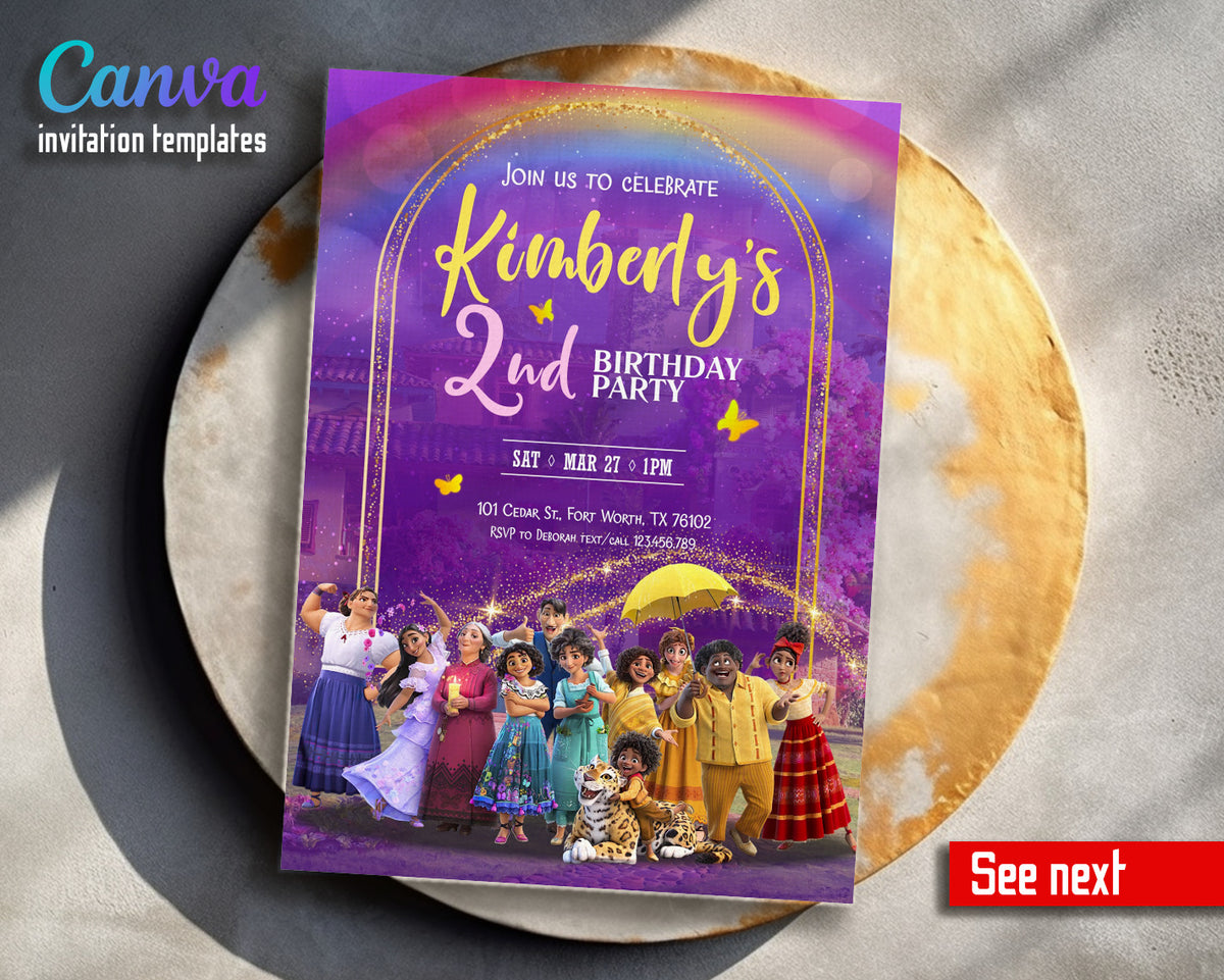 Encanto Mirabel customizable invitation template | Share or Print | girl | BU736