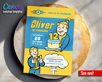 Fallout Pipboy customizable invitation template | Share or Print | VA860