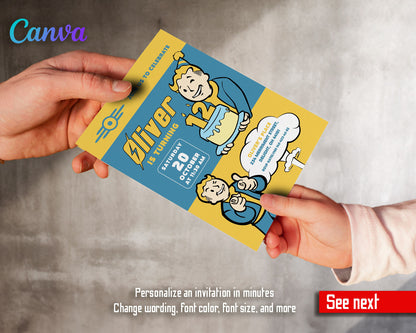 Fallout Pipboy customizable invitation template | Share or Print | VA860